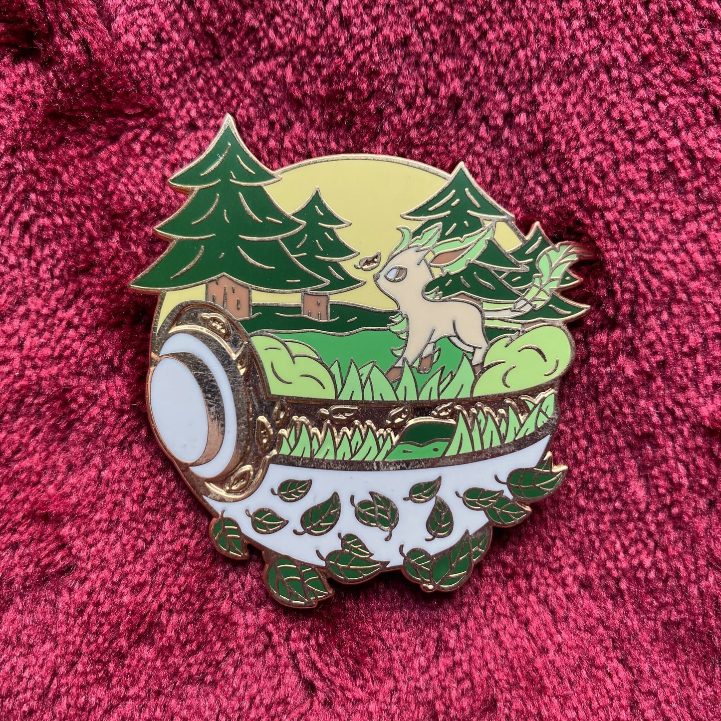 Leafeon Terrarium Enamel Pin