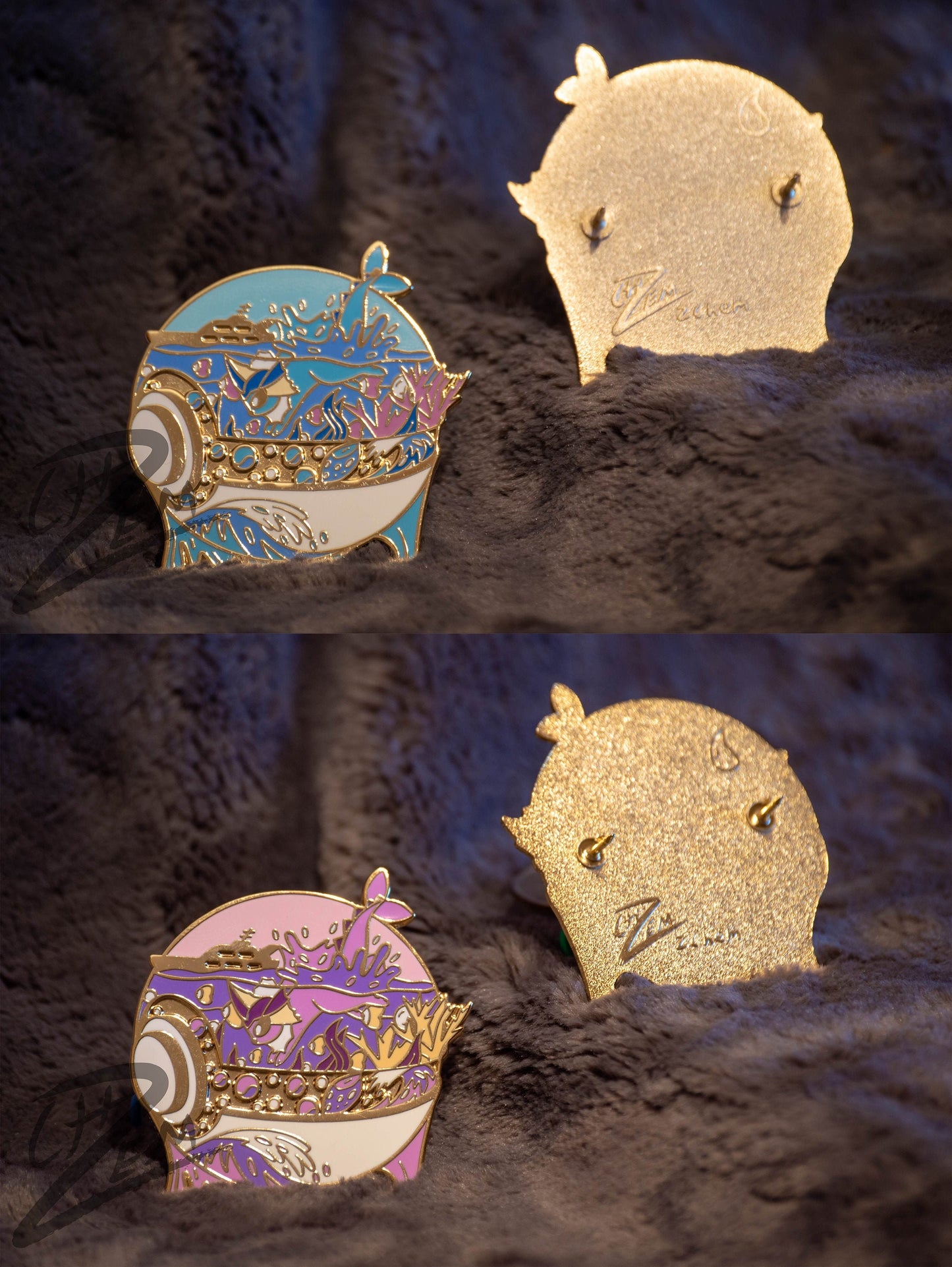 Vaporeon Terrarium Enamel Pin